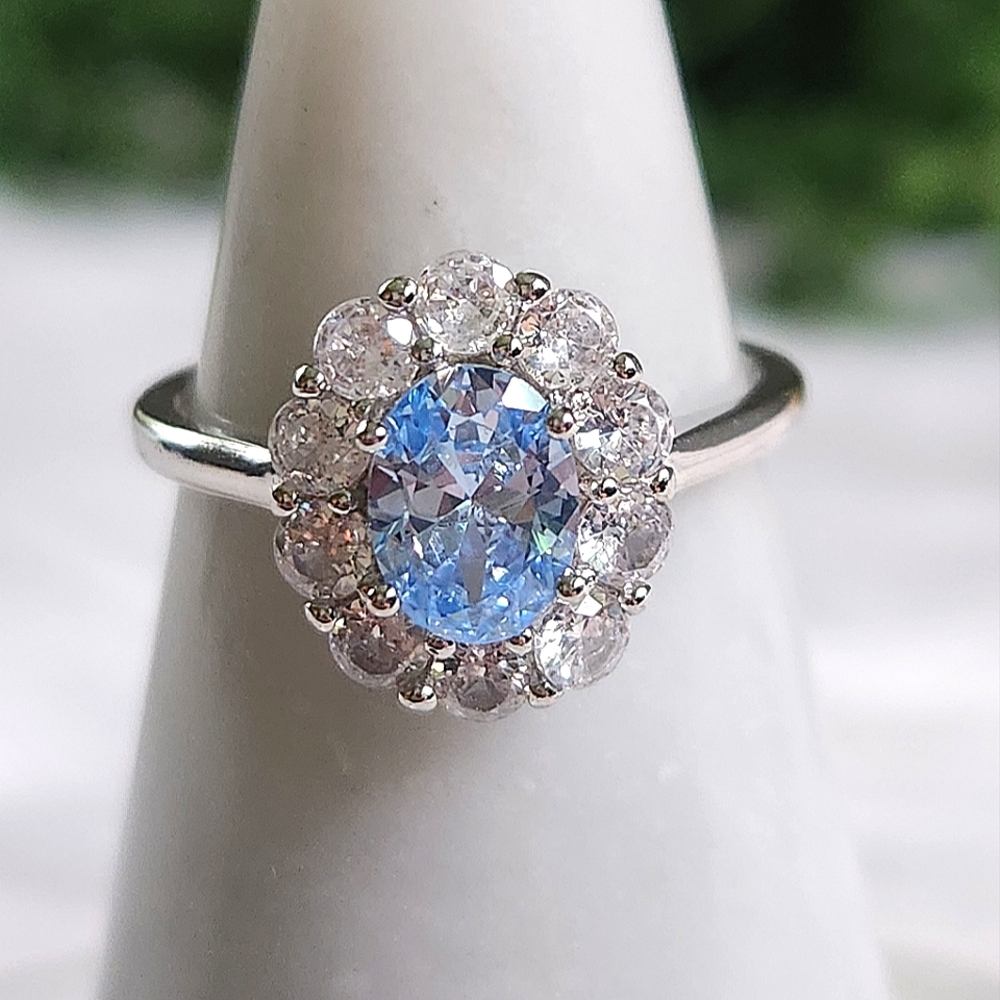 NWT Ryze Aquamarine Cubic Zirconia .925 Sterling Silver Ring - Multiple Sizes - Picture 4 of 10